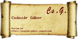 Császár Gábor névjegykártya